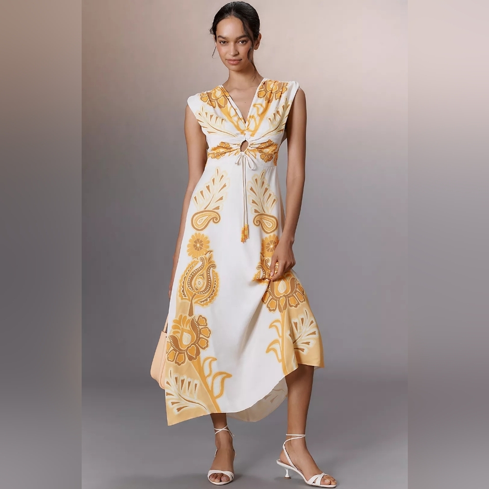 NWT Farm Rio x Anthropologie Sleeveless V-Neck Maxi Dress Small